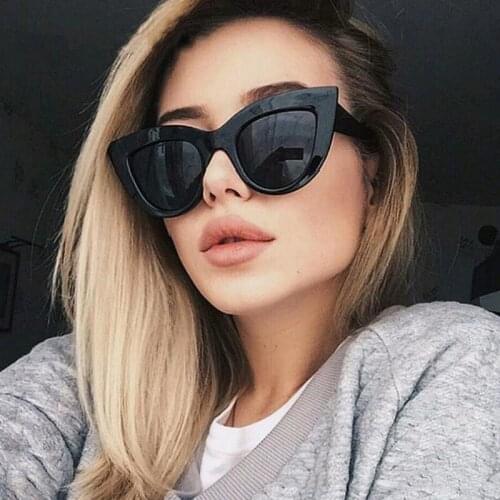 Fashion Cat Eye Design Women Anti-reflective Mirror Out Door Sunglasses Plastic Glasses Classic Men New Sun Glasses Uv400