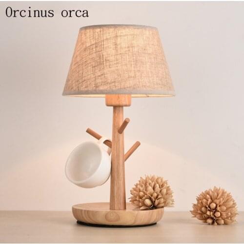 Nordic modern simple wood desk lamp living room bedroom bedside lamp creative personality LED branch decorative table lamp