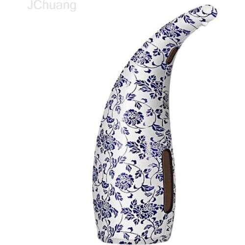 Light Blue and White Porcelain Chinese Style Automatic Infrared Sensor Soap Dispenser