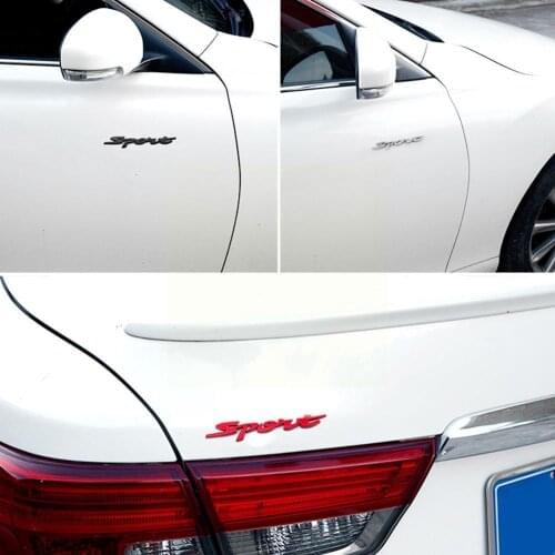 Universal Handwriting Conjoined Letter SPORT Chrome 3D Auto Emblem Metal Decoration Decals Badge Sticker Vehicles Styling C U9V7