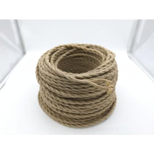 10m/lot 2x0.75 Vintage Electrical rope Wire Twisted Cable Retro Braided Fabric DIY led pendant lamp hemp wire lamp power cord