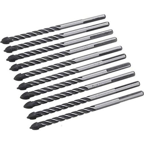 10pcs 6.35mm Tungsten Carbide Drill Bits for Ceramic Tile Glass Walls Plastic Wooden Openings new