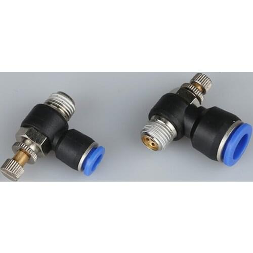 2PCS Push to Connect Elbow Speed Flow Control OD 6mm Male Threaded 1/4" BSP