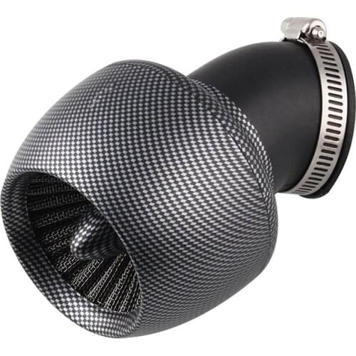 28mm/35mm/45mm/48mm Universal Motorcycle Air Filter Carbon Fiber For 150cc 250cc ATV Quad Moped Scooter Go Kart