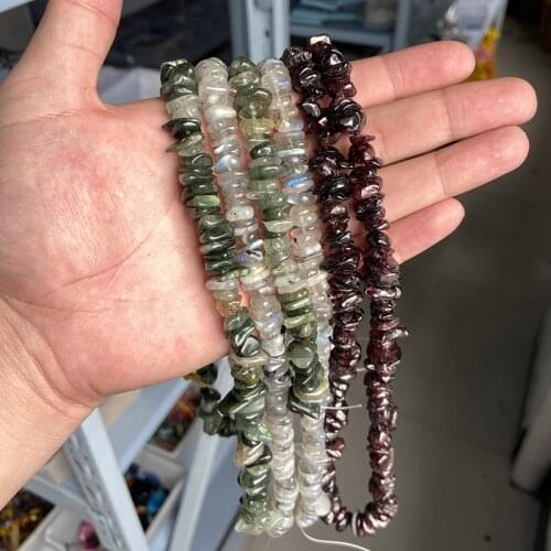 8-10mm Spacer Beads Natural Irregular Chips Beads Aquamarin Amethysts Labradorite Loose Bead DIY Gems Necklace Bracelet 7.5"