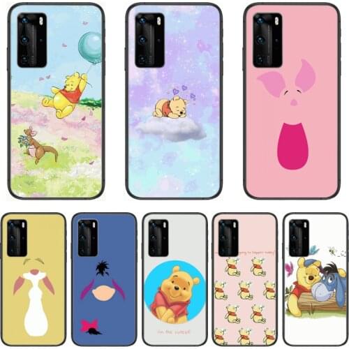 Phone Case Winnie the Pooh Tigger Piglet Donkey Eyeore Phone Case For Huawei P 40 30 20 10 Lite Smart Z Pro Black Etui Coque Pai