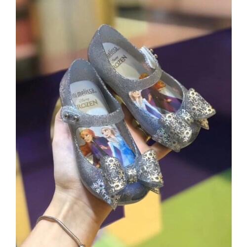 Melissa Childrens Shoes Frozen Bow Aisha Princess Childrens Jelly Casual Shoes
