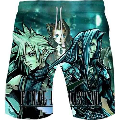 Final Fantasy VII Casual Men shorts child beach shorts 3D Print FF7 Hot Game Summer Trendy shorts Elastic band 4XL