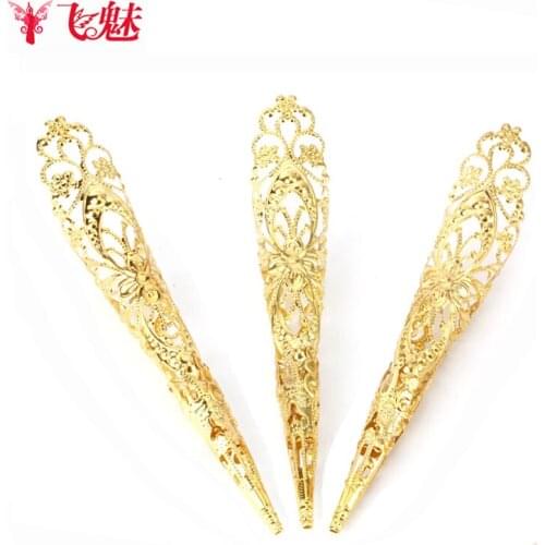 Tianzhu Indian belly dance jewelry dance fingernail Tribal Belly dancing Peacock dance fingernail/Armor sets(Single)