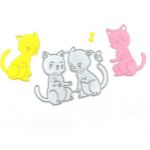 Julyarts Two Cats Dies Scrapbooking Nouveau Cutting Die for Scrapbooking DIY Cards Stencil Paper Craft Handmade Album