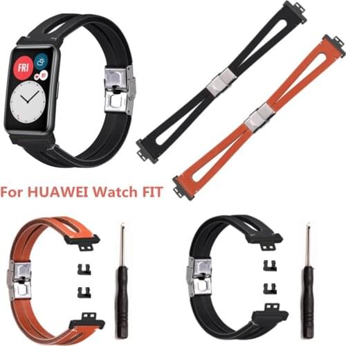 Leather Watchband For Huawei Watch Fit Strap Wriststrap Correa de reloj bracelet de montre pulseira pasek do zegarka