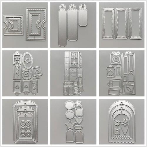 21 Styles) 2021 Cards Label Tags Metal Cutting Dies DIY Scrapbooking Paper Photo Album Crafts Mould Punch Embossing Stencils
