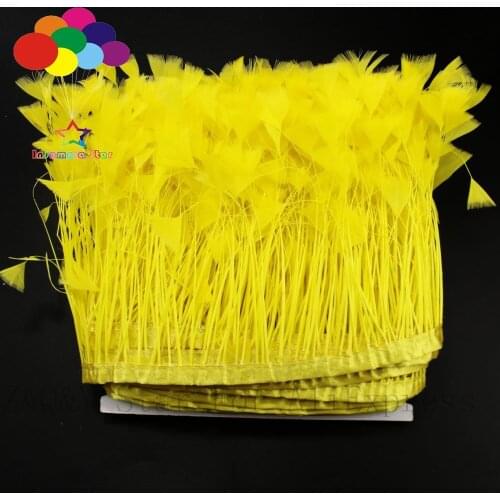 Natural 10-15CM (4-6 inches) tear flat head turkey feather dyed yellow to make cloth edge DIY craft jewelry feather
