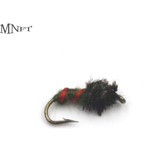 MNFT 10PCS Dry Fly Fishing Flies12# Hooks Peacock Nymphs Trout Bait Outdoor Fishing Lures