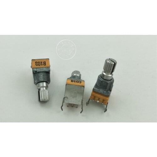 Original new 100% RK097N horizontal single potentiometer B10K handle 15mm flower band bracket mounting hole 9mm (SWITCH)