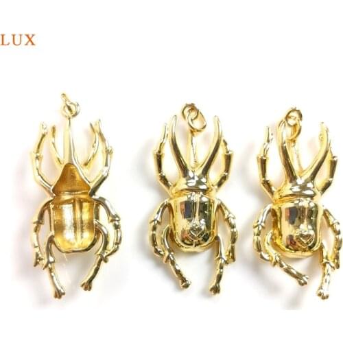 5pcs Scarab Pendant Beetle Escarabajo Pendant Necklaces For Women Gold Brass Plate Animal Pendant Birthday Gift Necklace Jewelry