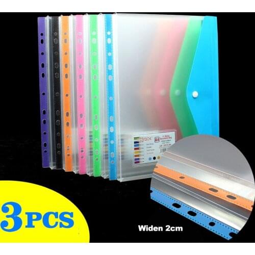 A4 Transparent Document Bag 11 Hole Loose-leaf File Folders Large-capacity Snap Protective Film Thickening Information Snap Bag