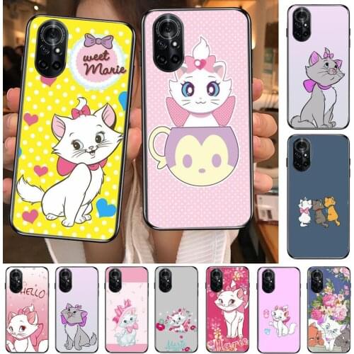 Pink Marie Cat Clear Phone Case For Huawei Honor 20 10 9 8A 7 5T X Pro Lite 5G Black Etui Coque Hoesjes Comic Fash design