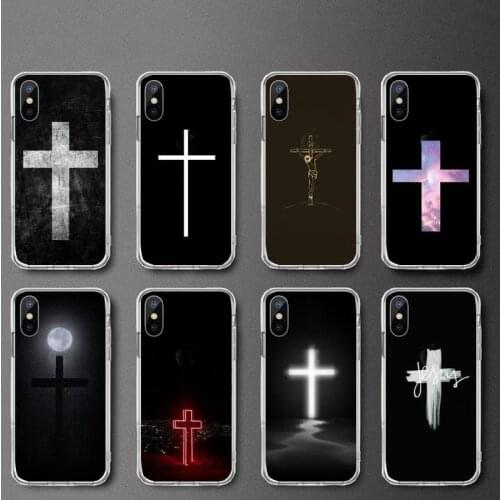 Jesus Christ Cross faith Phone Case Transparent soft For iphone 5 5s 5c se 6 6s 7 8 11 12 plus mini x xs xr pro max