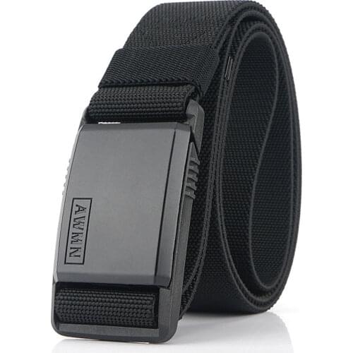 2020 Fashion Nylon Belt Metal Magnetic Buckle Adjustable Belts For Men Military Combat Elastic Belts High Quality Wear-resistant