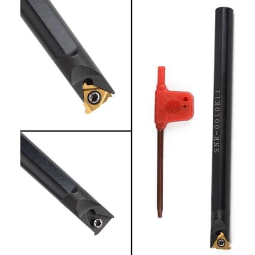1 Set Internal Lathe Threading Turning Tool SNR0010K11 Boring Holder+ T8 Wrench + 11IR A60 Carbide Insert Durable Blades