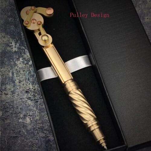 Handmade Bolt Brass Signature Pen Pulley Design Copper Gel Pen Tactical Pen Self Defense EDC