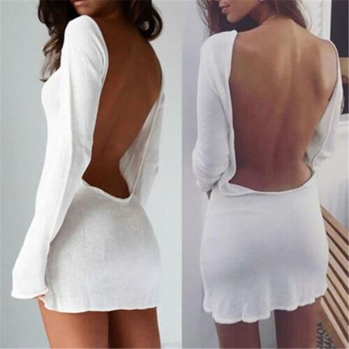 Sexy Solid White beach cover up sarong summer bikini cover-ups pareo dress Mesh Backless Mini Dress bathing suit women