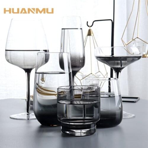 Gray Plating Goblet Wine Glasses Ion Plated Glasses Party Glass XO Whisky Crystal Champagne Glasses Cocktail for Bar Restaurant