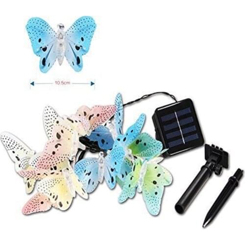 Solar LED String Lights Fiber Optic Butterfly Outdoor Rainproof Garden Courtyard Christmas Lanterns Star String Lights