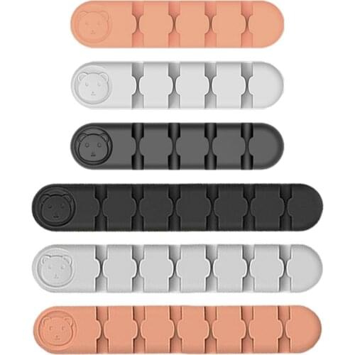 USB Cable Organizer Wire Winder Silicone Tie Fixer Wire Management Organizador Cord Clip Office Desktop Phone Cables Holder