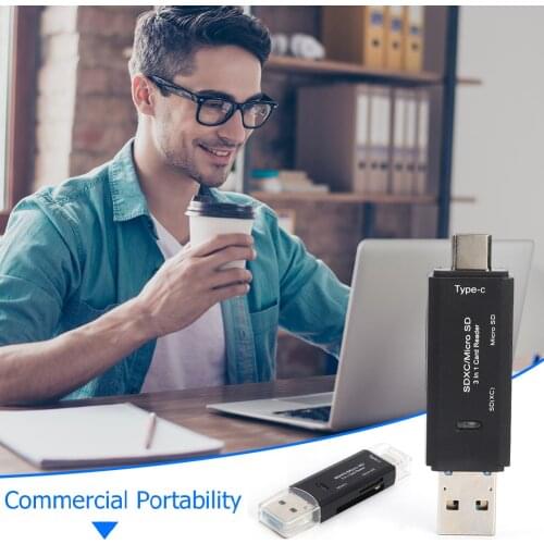 Small OTG Card Reader Computer Safety 3 in 1 USB 3.0 Household Parts for TF/Mirco SD USB Type-C Flash Drive Adapter