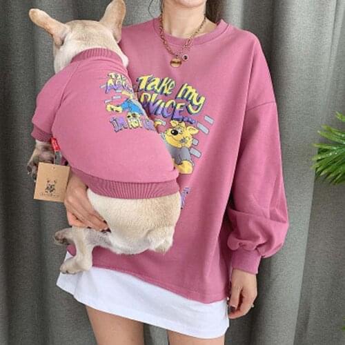 Spring and Autumn New Letter Printed Cotton Sweater Pet Parent-child Suit Law Dou Keji Cat Pet Clothes Cartoon Dog Clothing