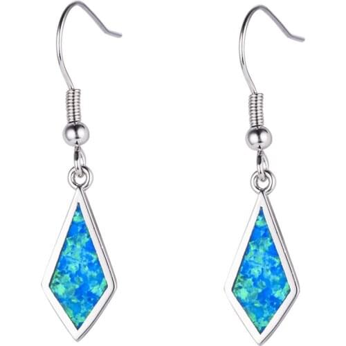 UFOORO earrings irregular shape WhiteBlue Fire Opal Earrings for Women Jewelry Cute Earrings Gift 2019