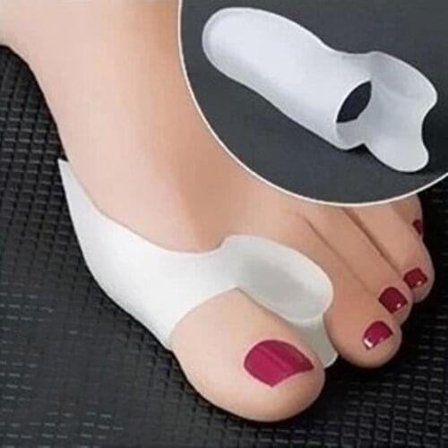 2Pcs Gel Silicone Bunion Toe Separators Gel Pain Relief Corrector Toe Straightener Hallux Valgus Pro Massager For Foot Care Tool