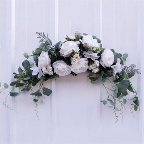 Floral Swag Artificial Flowers Peony Wreath Handmade Garland For Mirror Home Wedding Party Door Lintel Decoration