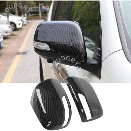 For Toyota Land Cruiser Prado FJ150 2010-2020 ABS Carbon fiber Side Rear View Mirror Cover trim Car Styling Accessories