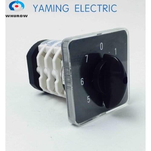 YMZ12-25 Electrical changeover cam rotary selector operation main switch manual transfer switch 25A 4 Pole 7 position