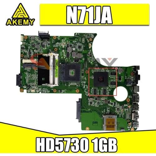 Akemy N71JA Laptop motherboard HD5730 1GB for ASUS N71J N71JA N71JQ Test mainboard N71JA motherboard test 100% ok