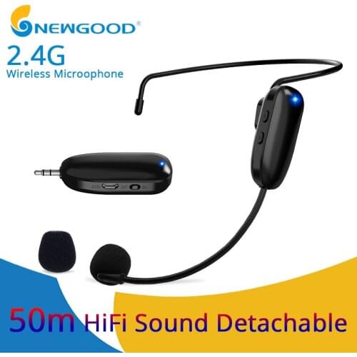 Microphones 2.4G Wireless Microphone Speech Headset Megaphone Wireless Mic For Loudspeaker Teaching Meeting Guide Mic For PC