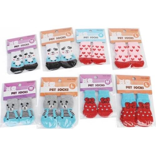 4 PCS Pet Socks Cat Puppy Socks Pet Supplies Footwear Pet Products Cat Dog Supplies Non Slip Socks Pet Cute Indoor Boots Socks