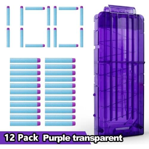 12 Reload Compatible Clip For Nerf Accessories 100PCS Pack Foam Bullets For Nerf Darts Blasters Replacement For Nerf Toy Gun