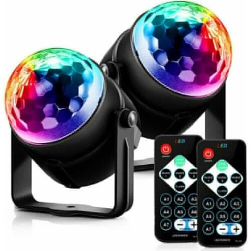 RGB DJ Disco Light LED Projector Strobe Lamp Disco Ball Party Lights Birthday Party Car Club Bar Karaoke Xmas Sound Activated