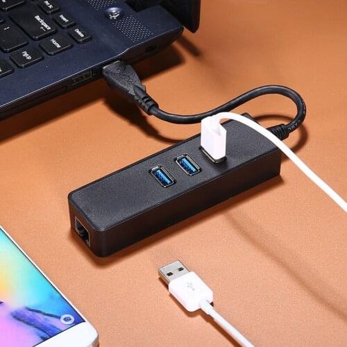 Rj45 Network Adapter Hub For Computer Tablet 3 Ports USB 3.0 LAN+RJ45 Gigabit Ethernet Adapter Hub 1000Mbps for PC Mac