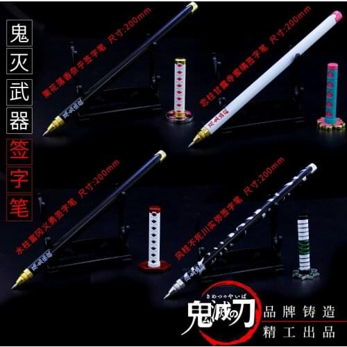 1pcs Anime Demon Slayer Kimetsu No Yaiba Gel Pen Kamado Tanjirou Nezuko Ballpoint Pen 0.5 Black Refill Pens Weapon sword sword