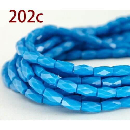 Blue 4mm Rectangular Crystal Glass Loose Pearl Rectangular Beads Multicolor Beads Accessories Craft Wholesale Wholesale
