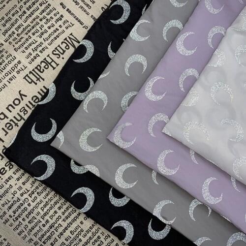 45X150cm Luminous Moon Printed Reflective Fabric Safety Warning Clothing Material DIY Coat Jacket Bags Sewing Craft Supplies