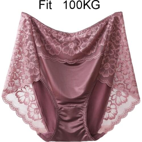 BS54 Sexy Ultra-Thin Female Intimates Large Size Panties Solid Breathable Summer Soft Underwear Women High Waist Panties 5XL