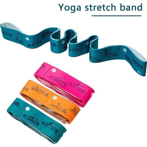 Yoga Stretch Strap Elastic Yoga Belt Fitness Exercise Gym Pilates Waist Leg Resistance Bands Latin Dance Stretching GYM Bands