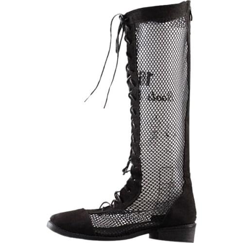 Rome High Boots Womens Summer Breathable 2019 New Boots Net Red Shoes Hollow Boots Summer Boots Sandals Summer