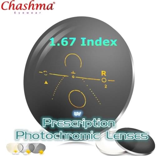 1.67 Index Aspheric Progressive Photochromic Addition Multifocal Transition Lens Prescription Myopia/Hyperopia/Presbyopia 2 PCS